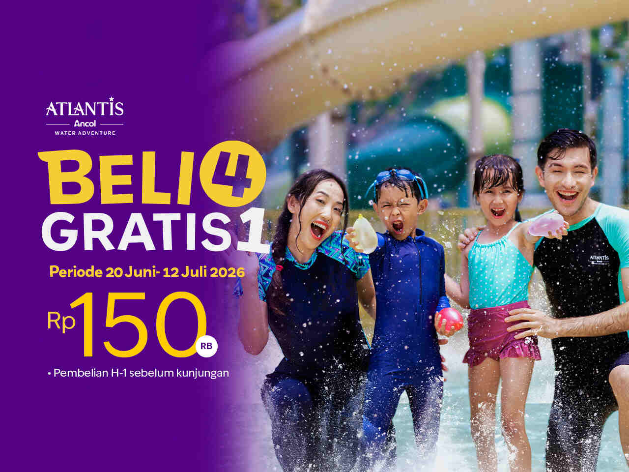 Promo Liburan Sekolah Atlantis Ancol 2026: Beli 4 Tiket Gratis 1